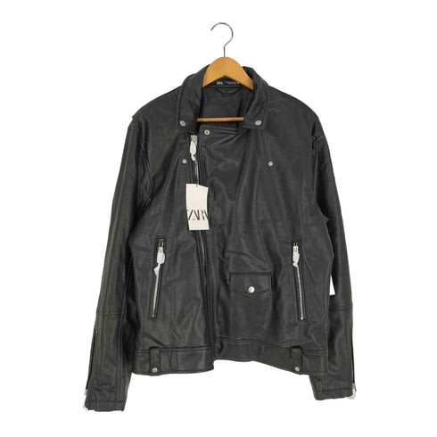 ザラ ZARA ダブルライダース レザージャケット メンズ import:XL